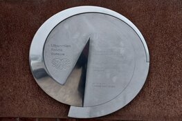 Wegwijzer Liberation Route Europe bij Kazemattenmuseum