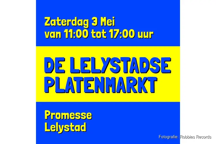 De Lelystadse Platenmarkt op zaterdag 3 mei in de Promesse Lelystad
