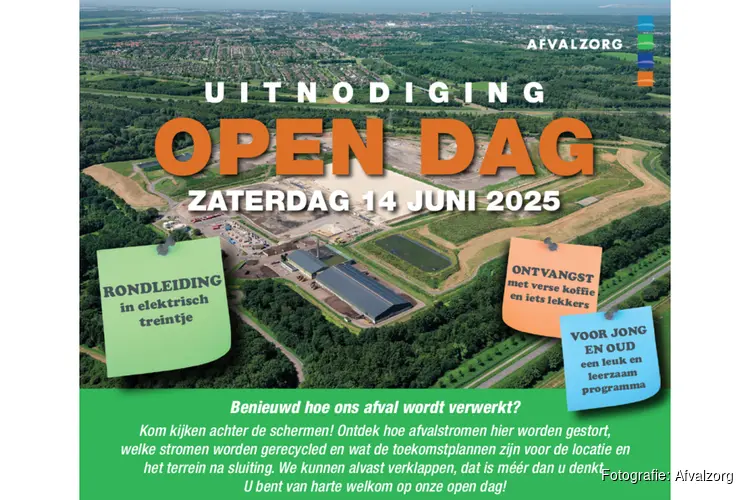 Open dag afvalverwerkingslocatie Zeeasterweg op zaterdag 14 juni 2025