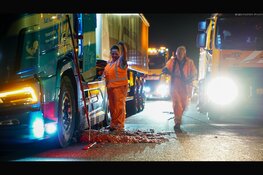 Vrachtwagen verliest lading slachtafval op N307