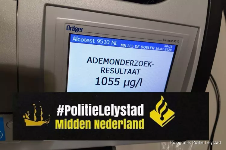 Dronken automobilist aangehouden met kinderen in de auto richting Lelytad